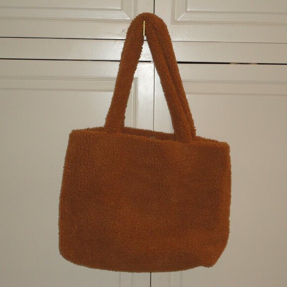 VICTORIA'S SECRET PINK Fur Sherpa Tote Bag Brown One Size NWT - Picture 6 of 6
